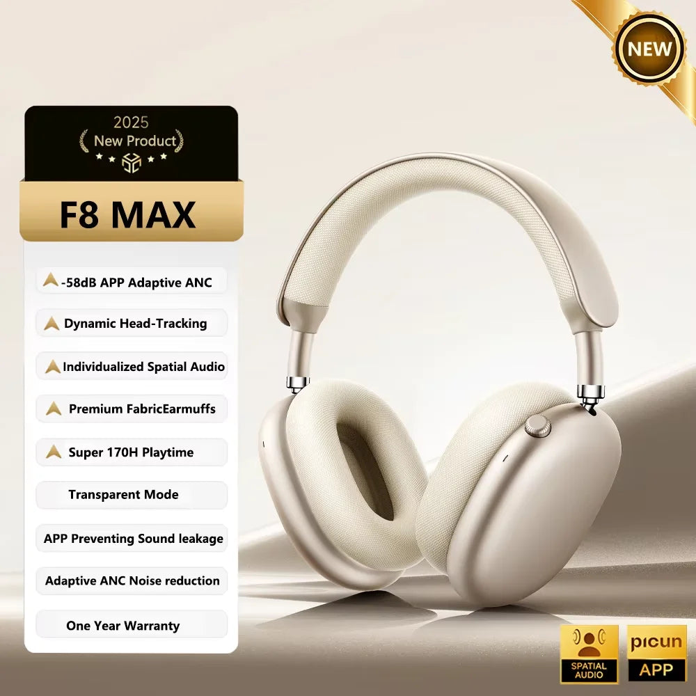 Picun F8 Pro ANC Wireless Headphones 3D Spatial Audio