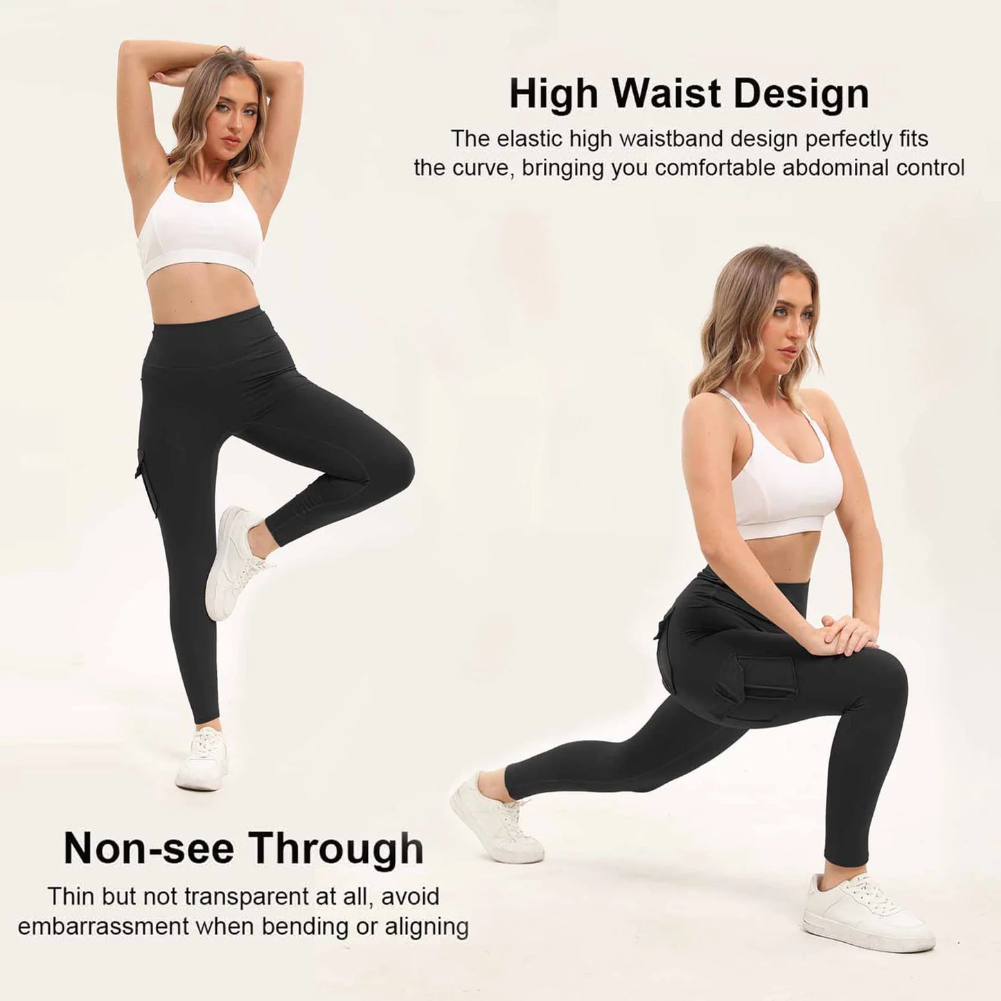 Women's High Waisted Gym Leggings With Pockets Yoga Pants