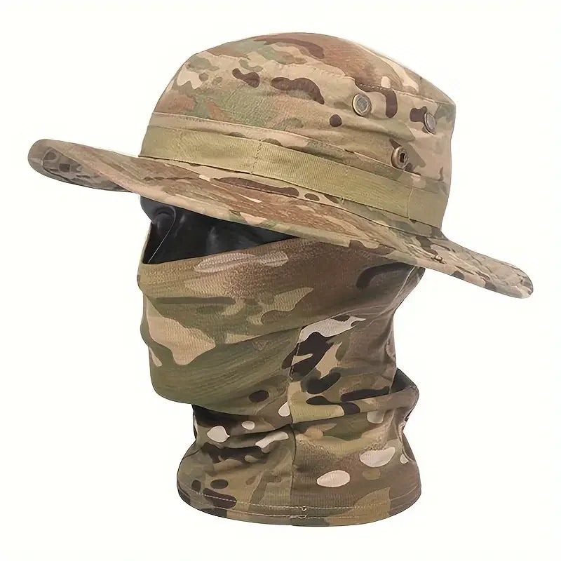 Camouflage Boonie Cap Balaclava Hat For Outdoor Hunting And Fishing