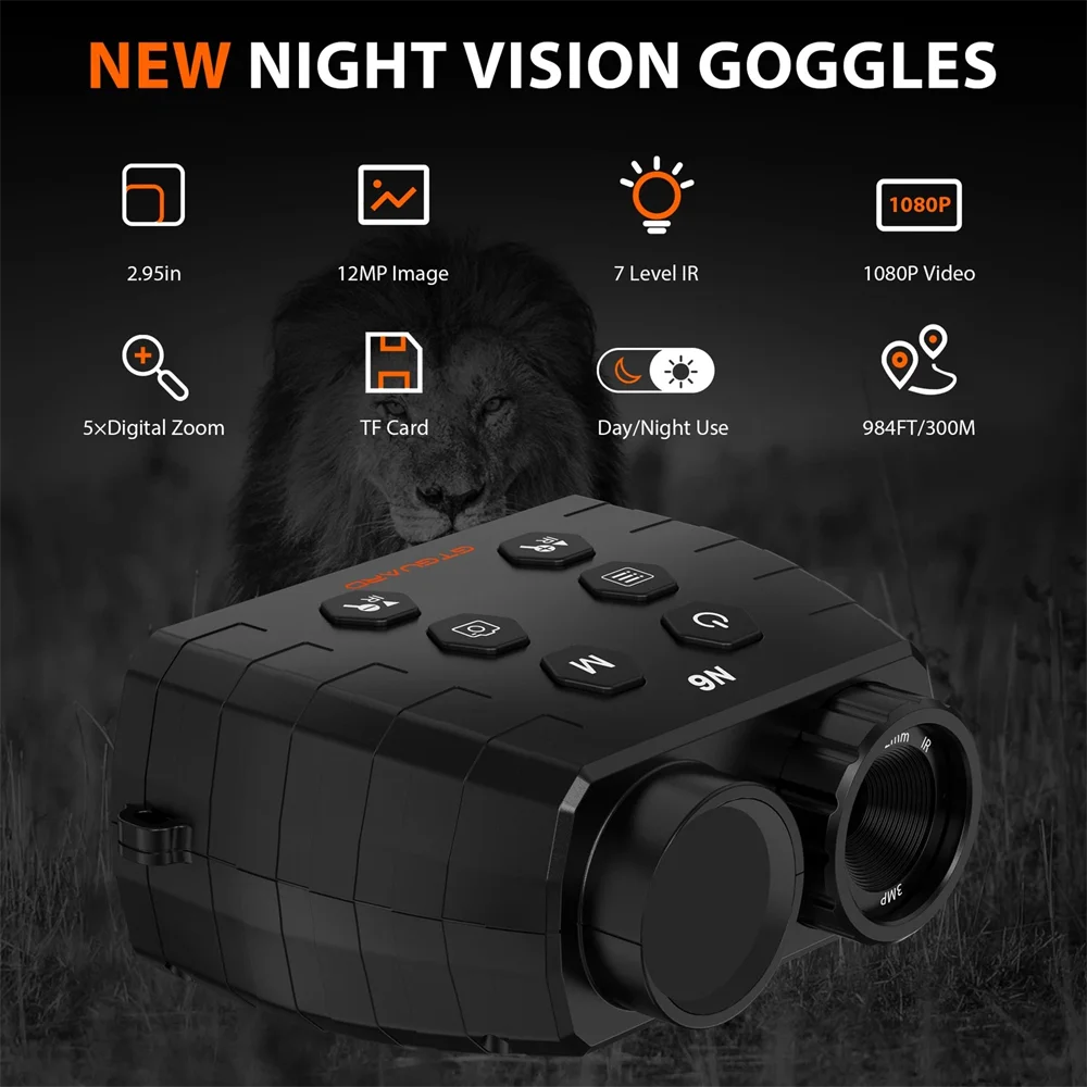 GTGUARD 1080P HD Night Vision Goggles Infrared Binoculars 5X Zoom