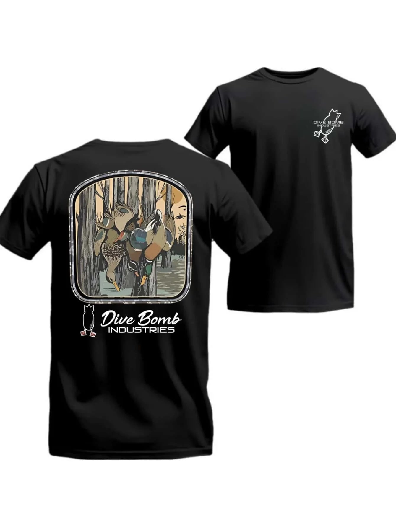 Duck Hunting Scene T Shirt Vintage Timber Design Outdoorsmen Waterfowl
