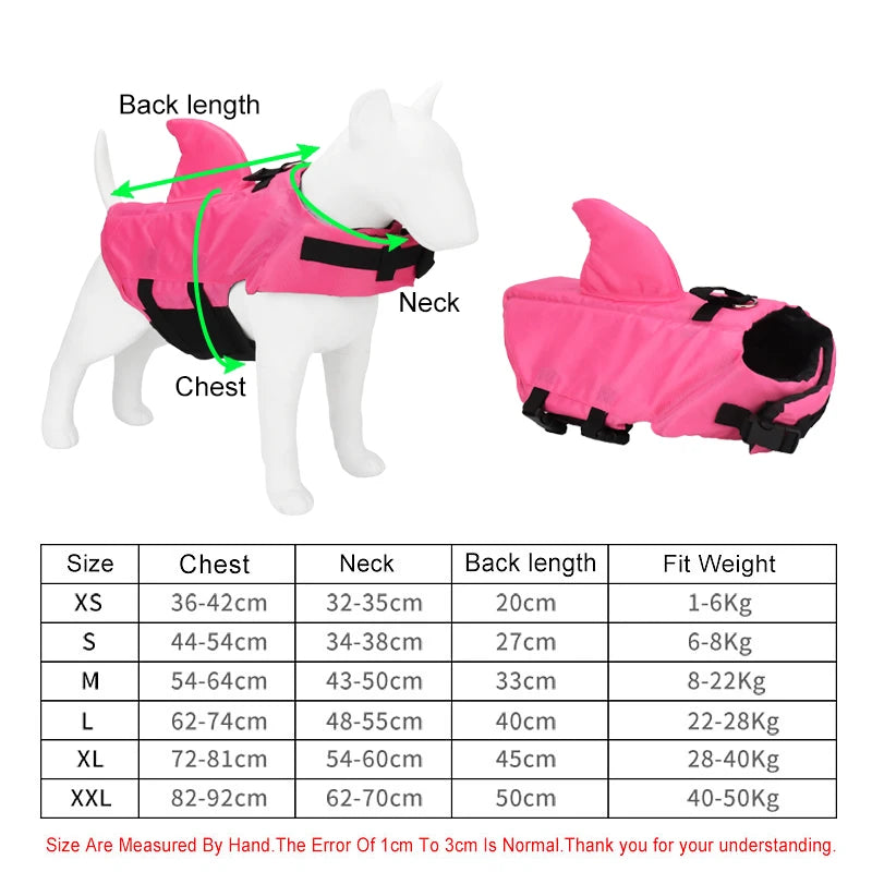 Shark Themed Dog Life Vest For Safe Swimming And Travel