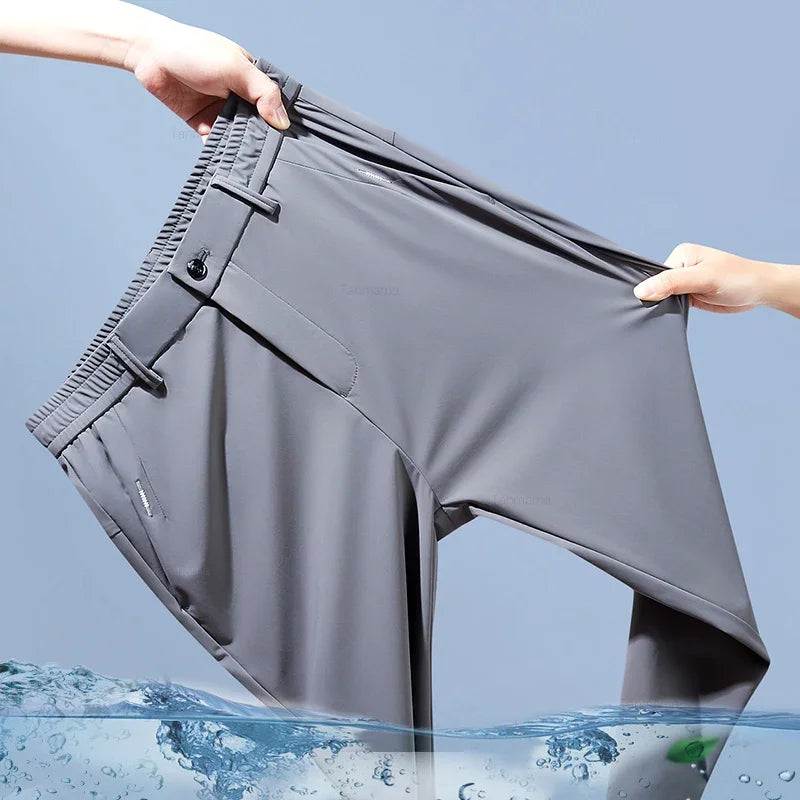 NONECN Ultra Thin Ice Silk Men Casual Trousers Quick Dry