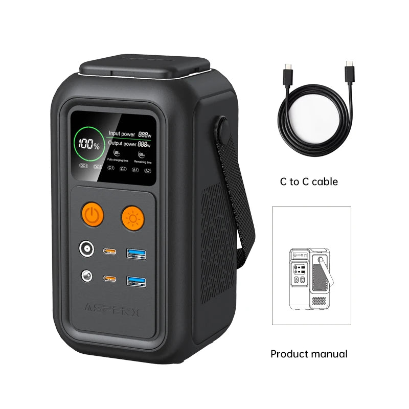 CTOLITY 200W LiFePO4 Power Station 192Wh 60000mAh USB TypeC