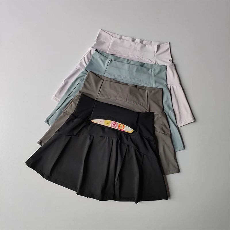 Womens Tennis Skirt Quick Dry High Waist Lined Sport Skirt