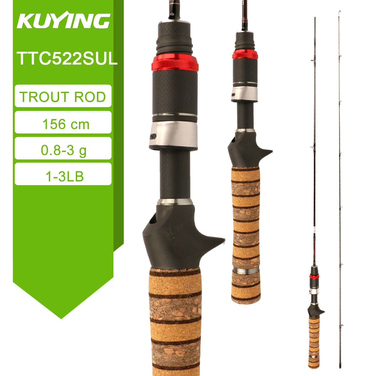 Kuying Teton Spinning Casting Rod Carbon Lure Baitcaster