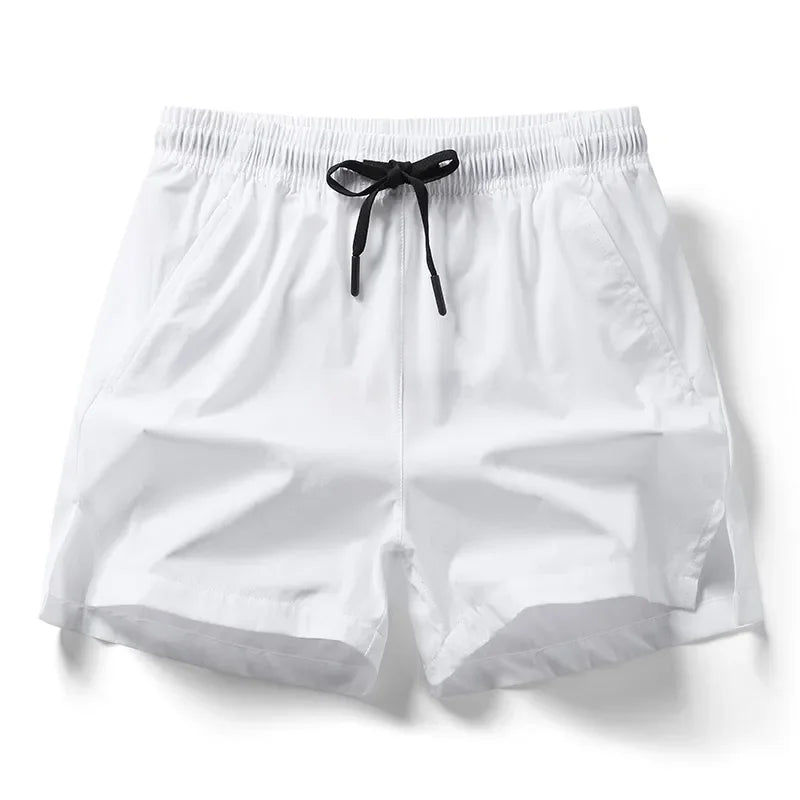 Men Summer Beach Shorts With Elastic Waist And Dual Pockets