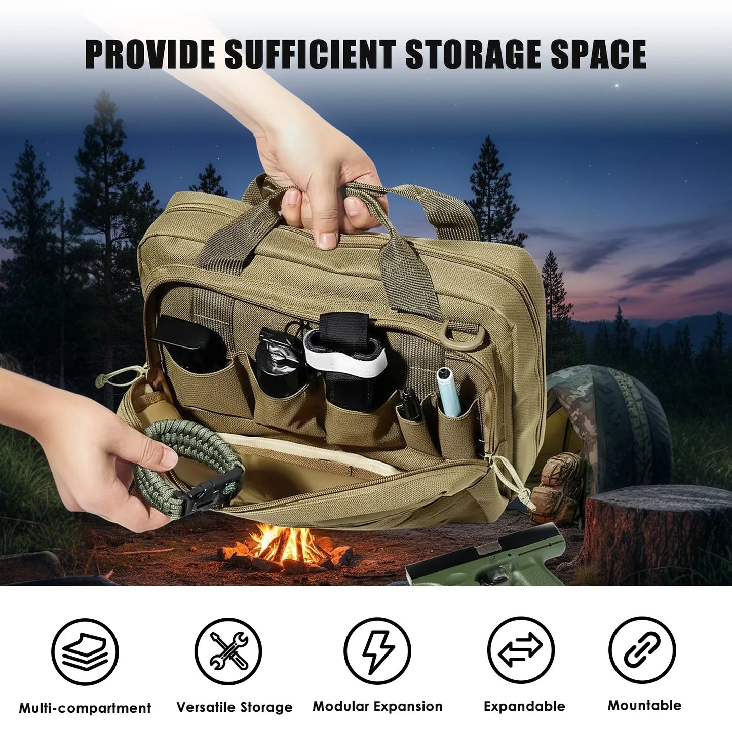 NovaSphere Oxford Cloth EDC Tool Bag For Outdoor Hunting Lockable Compartments