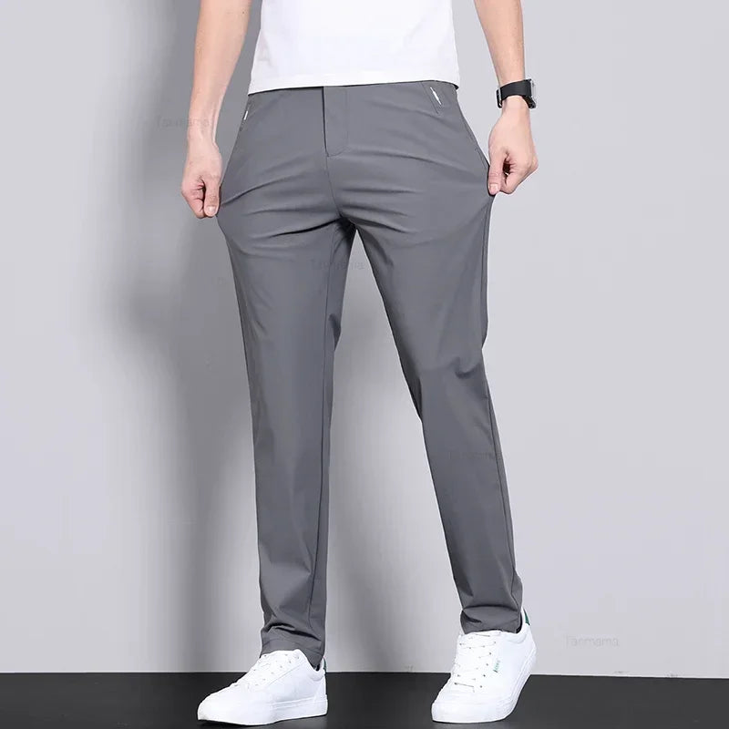 NONECN Ultra Thin Ice Silk Men Casual Trousers Quick Dry