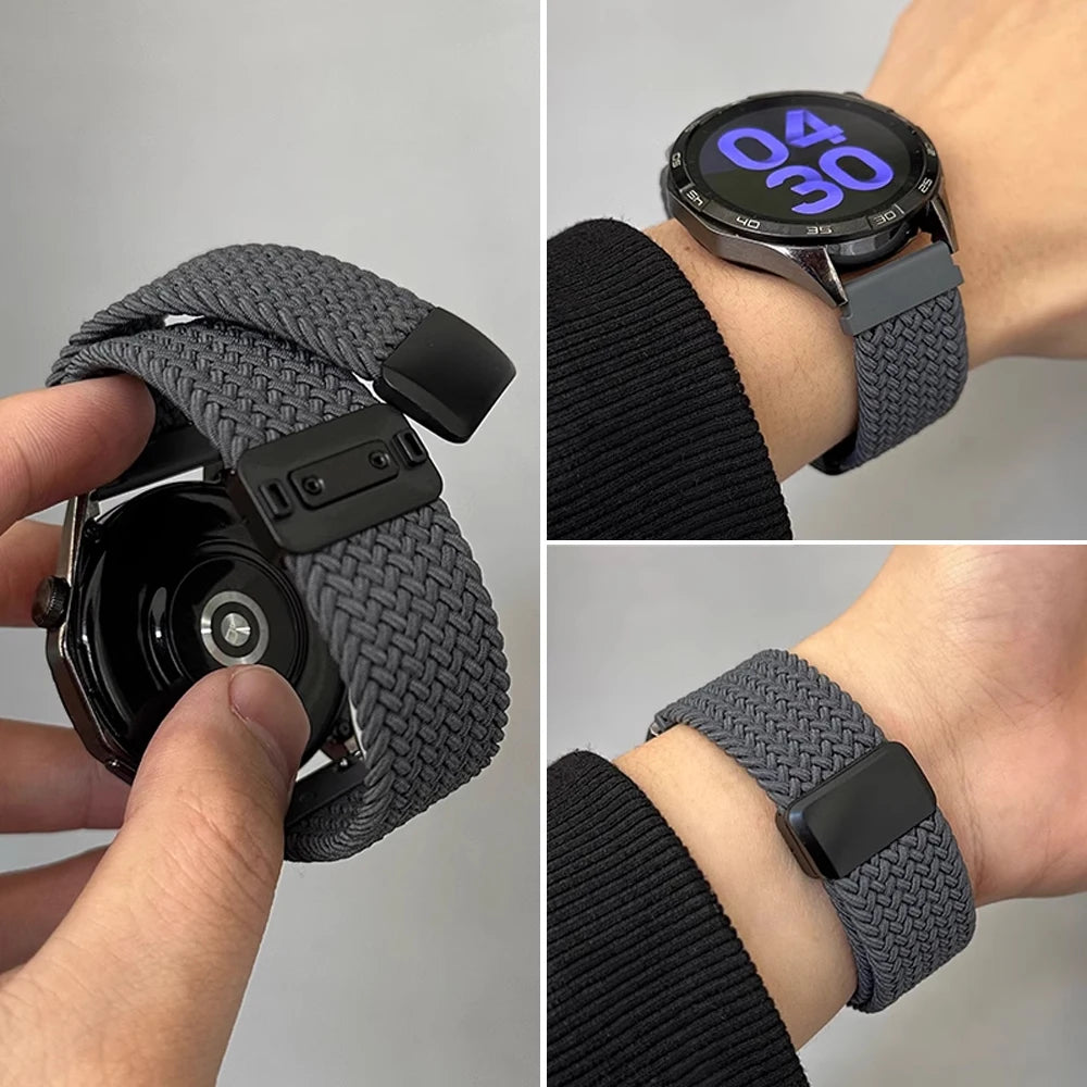 Magnetic Elastic Braided Nylon Strap For Google Pixel Watch