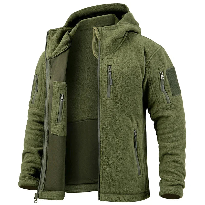 Fleece Warm Tactical Jacket For Outdoors With Multi Pocket Design