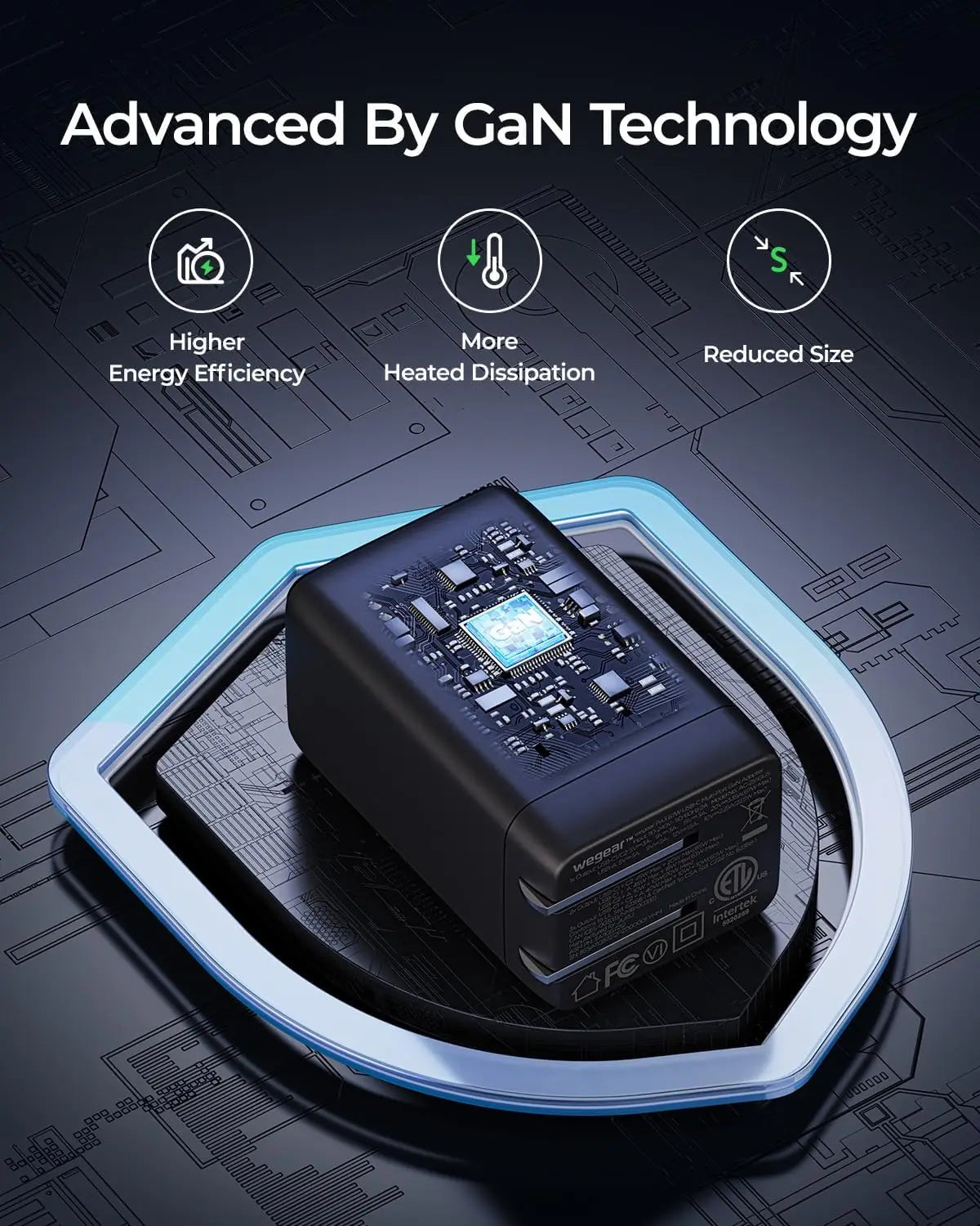 WEGEAR 67W USB C GaN Charger 3Port Fast Charging Block