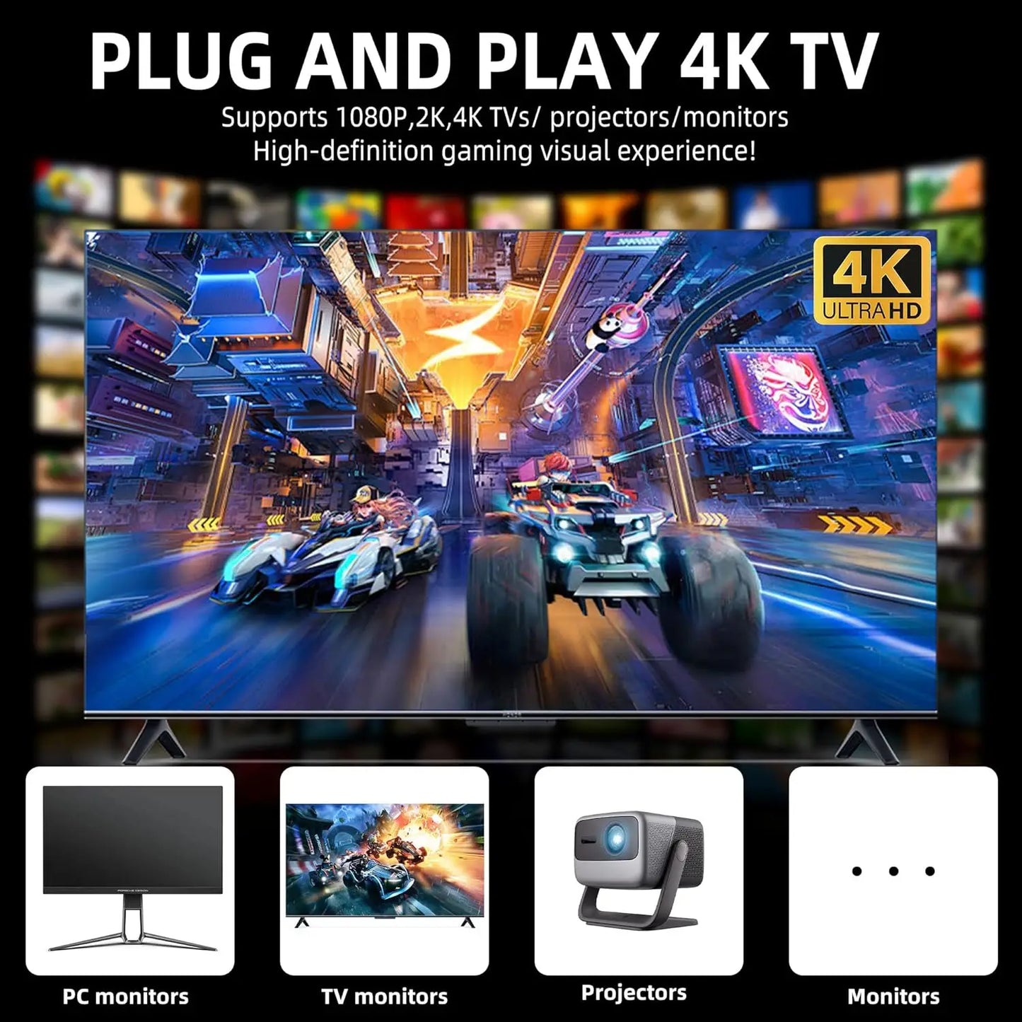 Retro 4K Console With 40K Classics 23 Emulators Dual Controllers