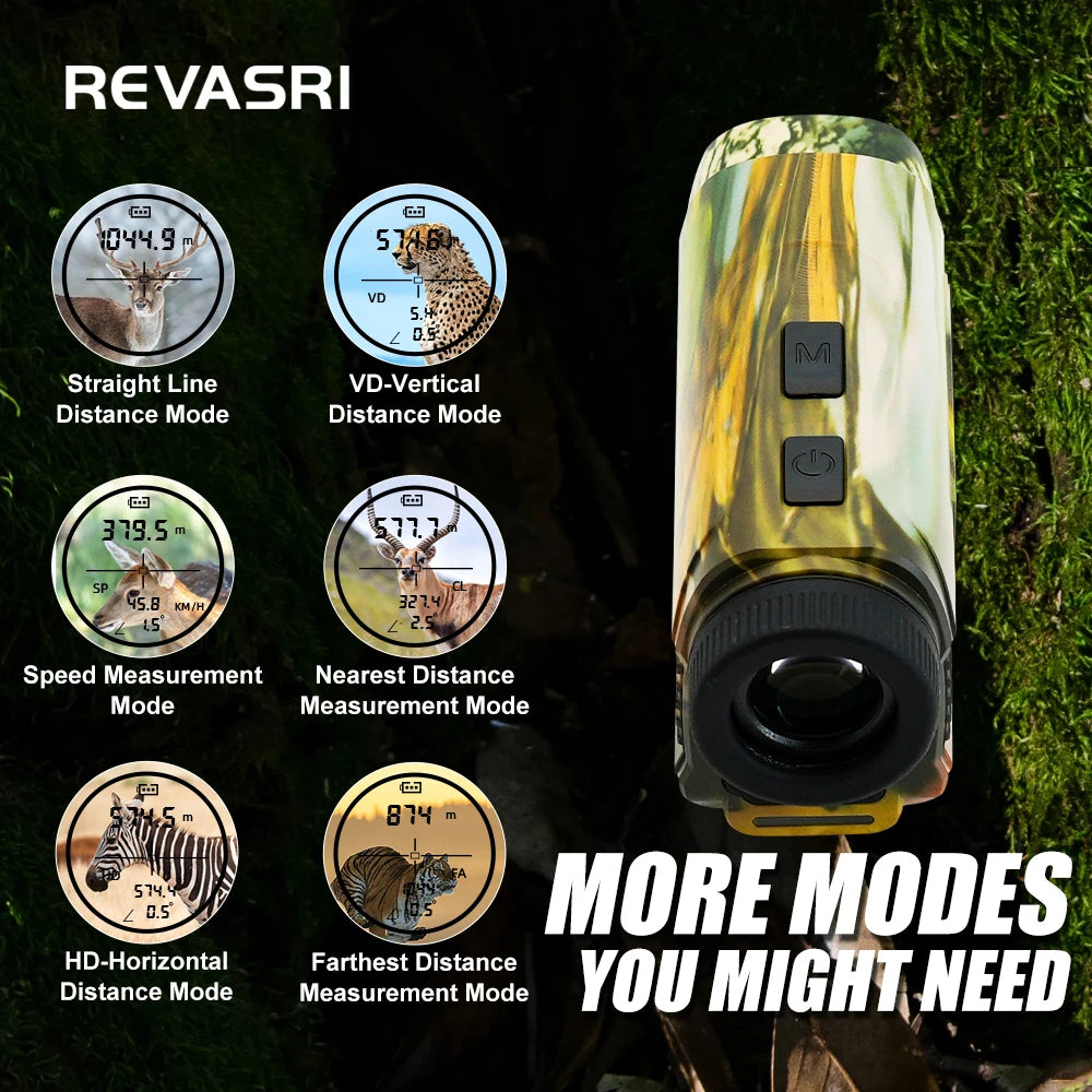 REVASRI Hunting Rangefinder 2000M 3000M 6X Magnification Type C Charging