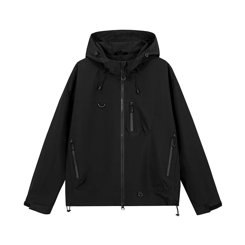Unisex Waterproof Hiking Jacket Hooded Windbreaker Outdoor Activities