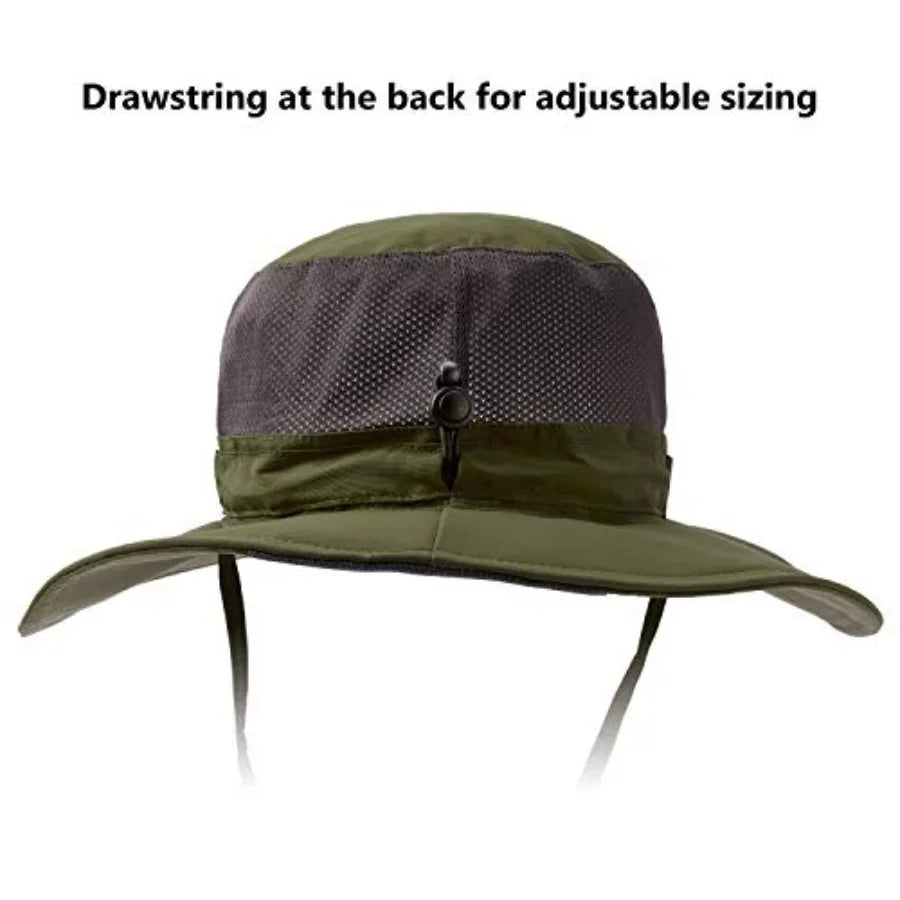 UPF 50 Plus Fishing Hat Water Resistant Detachable Neck Flap