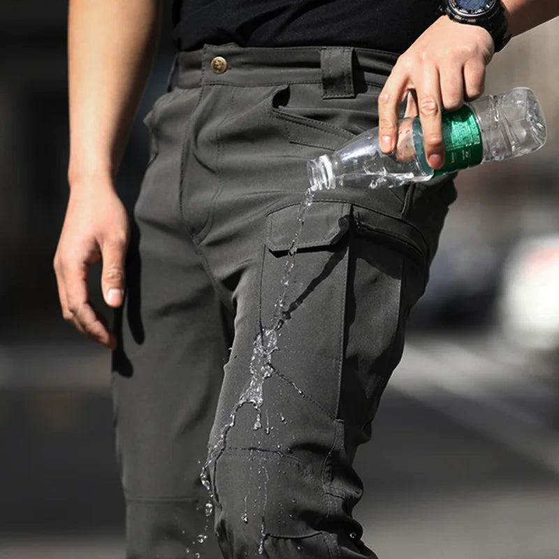 Hirigin Mens Cargo Pants Waterproof Multi-Pocket Casual Jogger Trousers