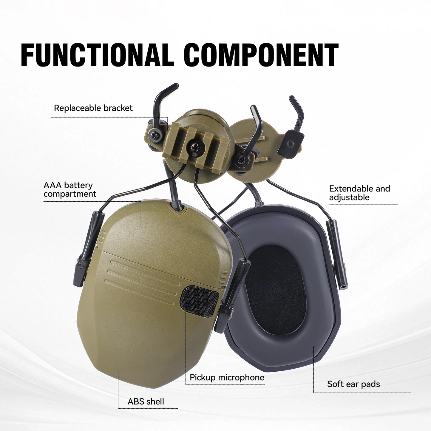 ARM NEXT WK Tactical Electronic Shooting Earmuffs NRR 23dB