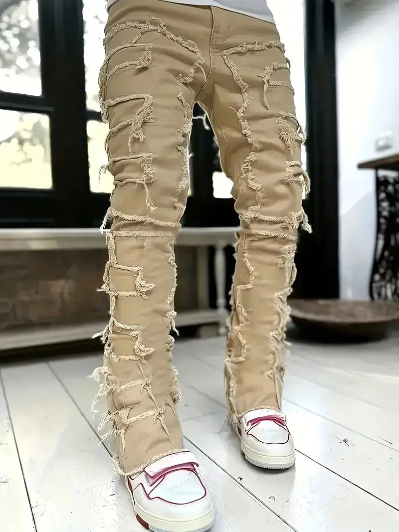 Hip Hop Jeans For Men Slim UltraStretch Denim Pants Casual