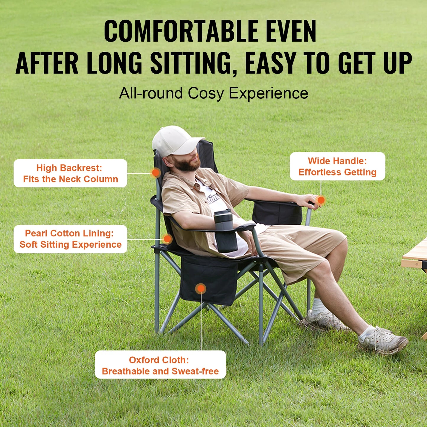 SucceBuy Outdoor Camping Chair Ultralight Folding Beach Seat