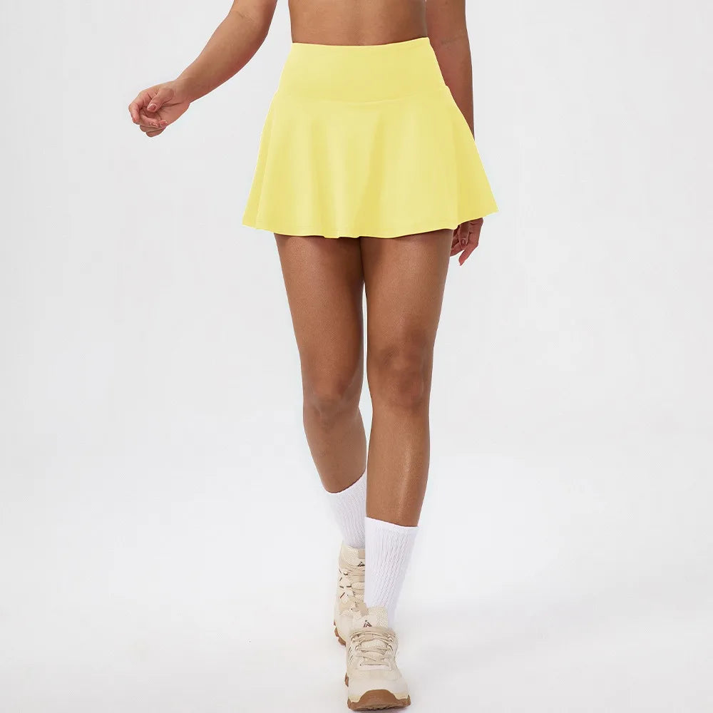 Women's High Waisted Tennis Skirt 2 In 1 Skort QuickDry