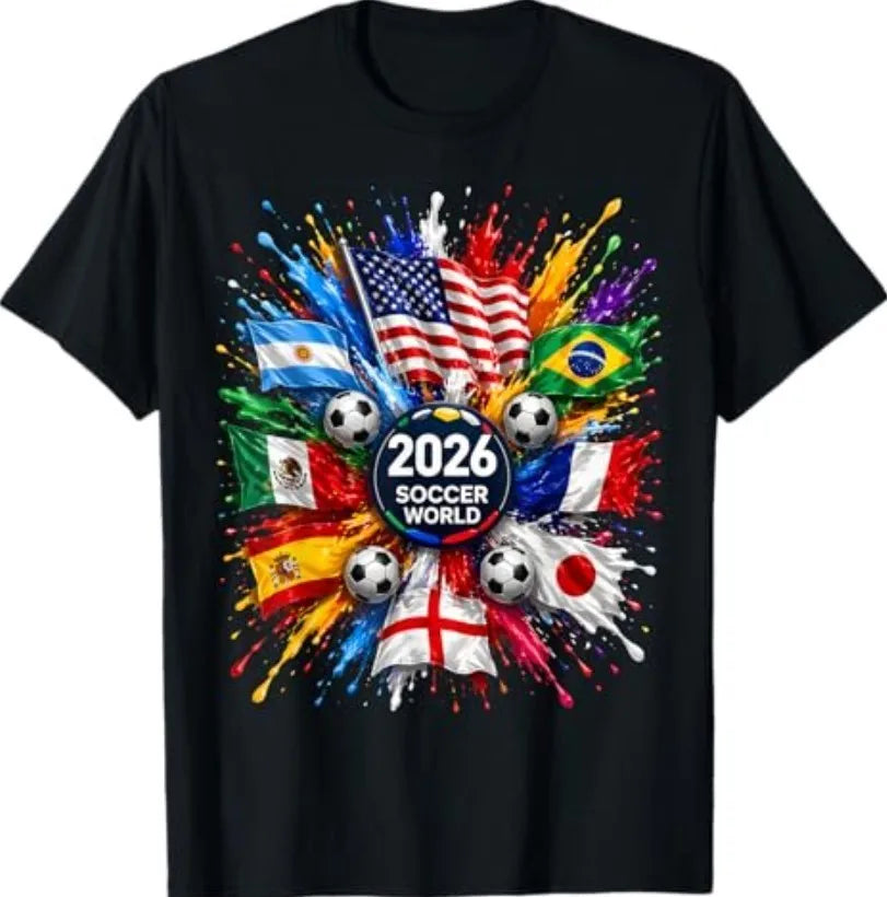 USA Flag Soccer World Fan Tee Shirt For Sports Enthusiasts