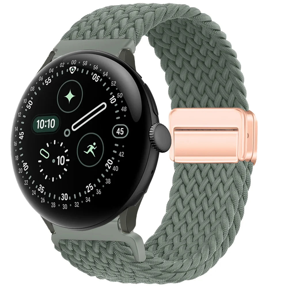 Magnetic Elastic Braided Nylon Strap For Google Pixel Watch