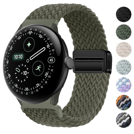 Magnetic Elastic Braided Nylon Strap For Google Pixel Watch