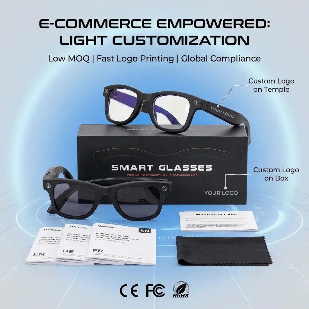 Smart Glasses With Dual Lenses 8MP 1080p Video AI Translation