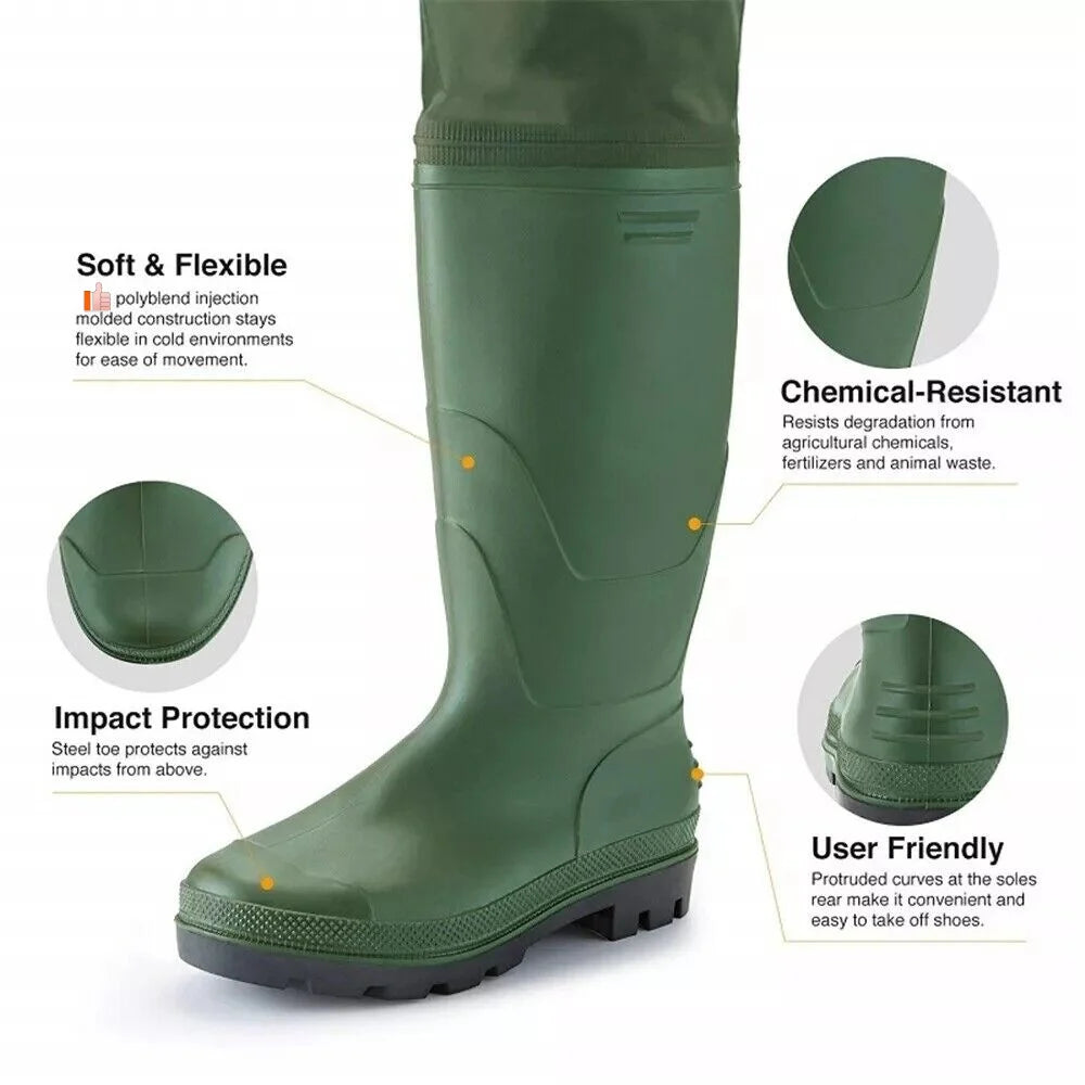 Night Cat Unisex Waterproof Chest Wader With Boots Belt Lightweight