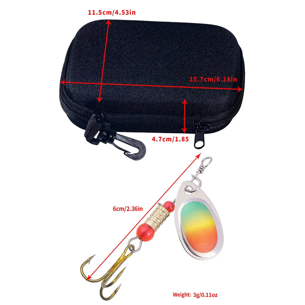 APWIKOGER Metal Spoon Spinner Lures Kit Treble Hooks