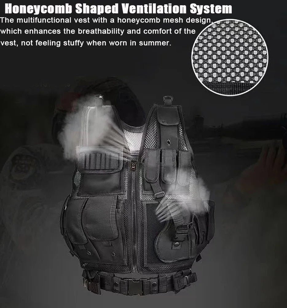 Adjustable Molle Tactical Vest For CS War Games Training
