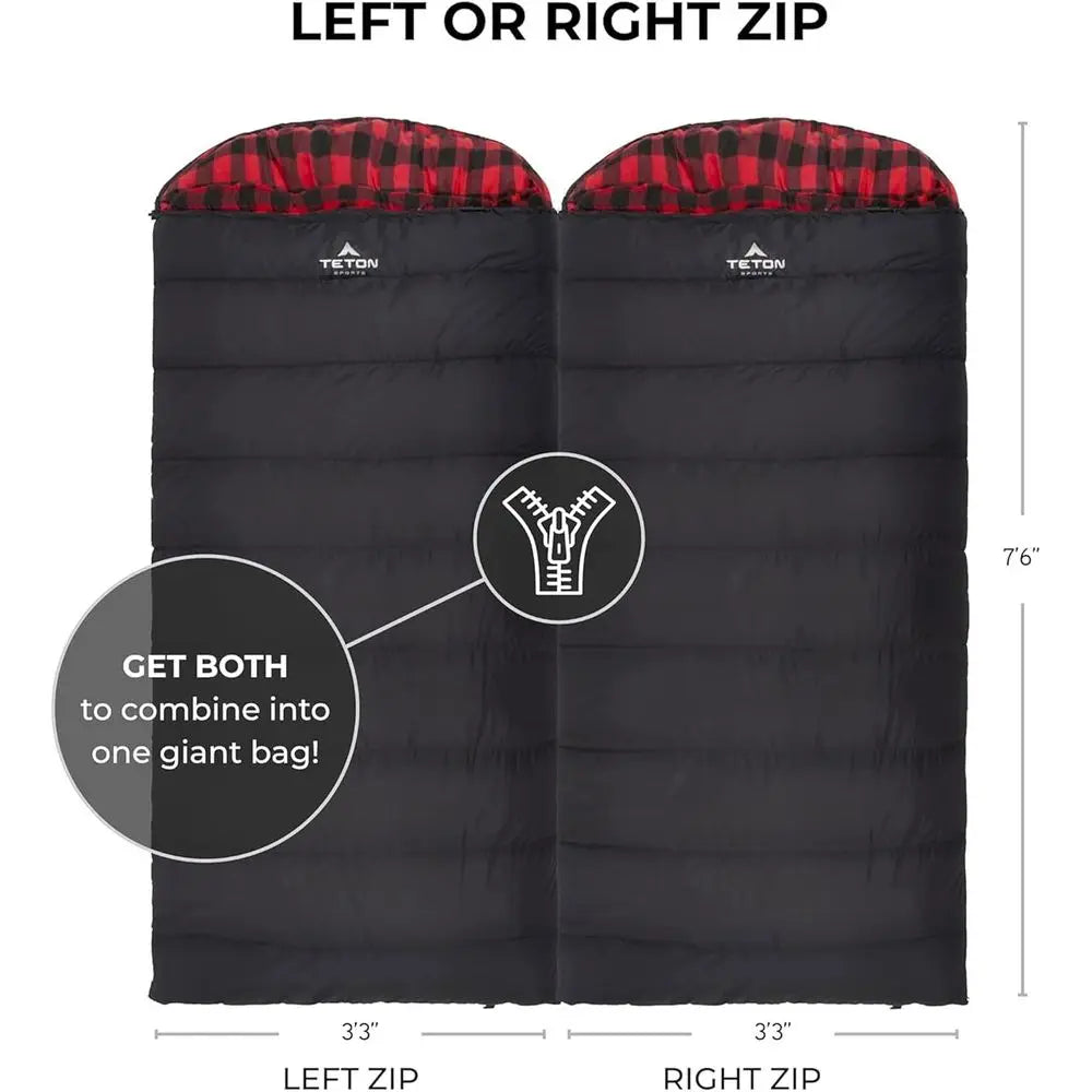 Cold Weather Sleeping Bag For Camping With Compression Sack