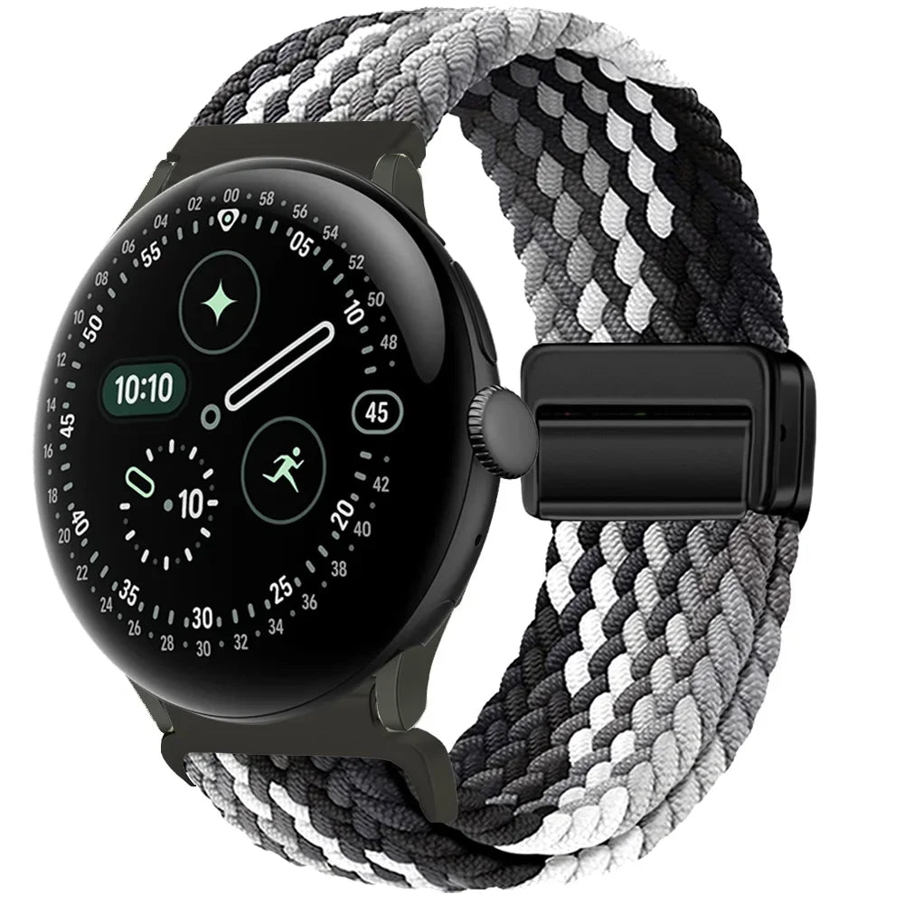 Magnetic Elastic Braided Nylon Strap For Google Pixel Watch