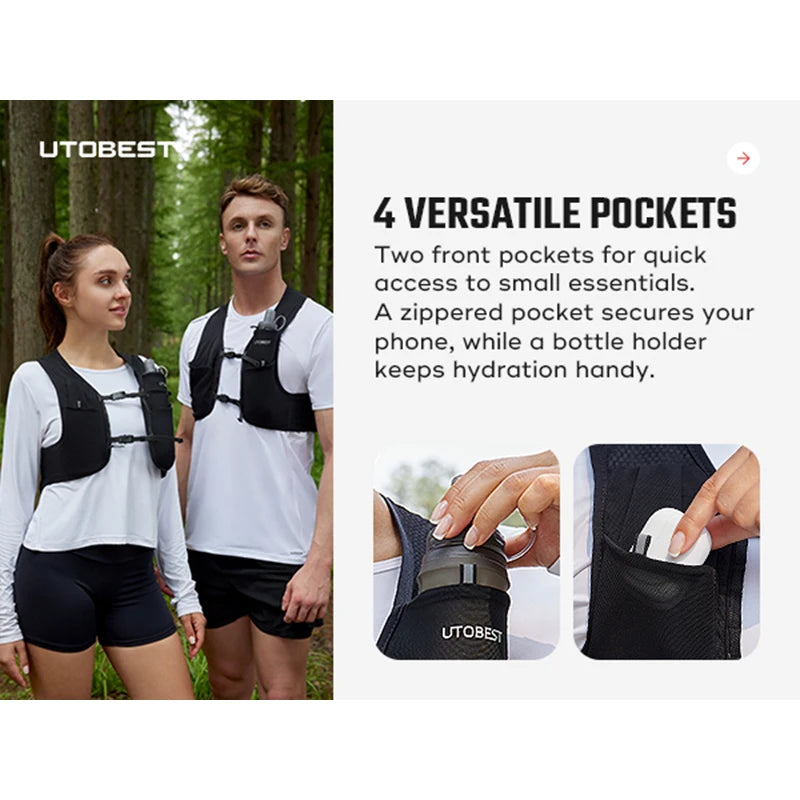 Outdoor Vest And Water Bottle Set For Trail Runners