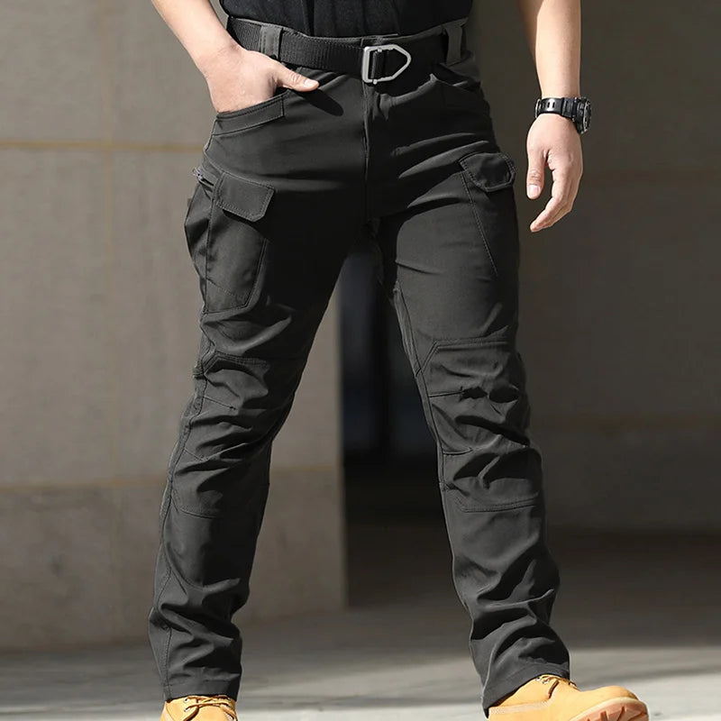 Hirigin Mens Cargo Pants Waterproof Multi-Pocket Casual Jogger Trousers