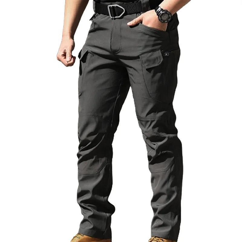 Hirigin Mens Cargo Pants Waterproof Multi-Pocket Casual Jogger Trousers