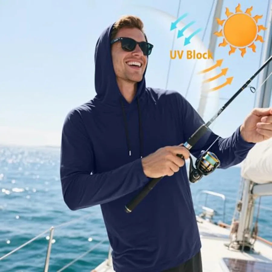 5 Pack Men's Fishing Shirts Long Sleeve UPF Hoodie