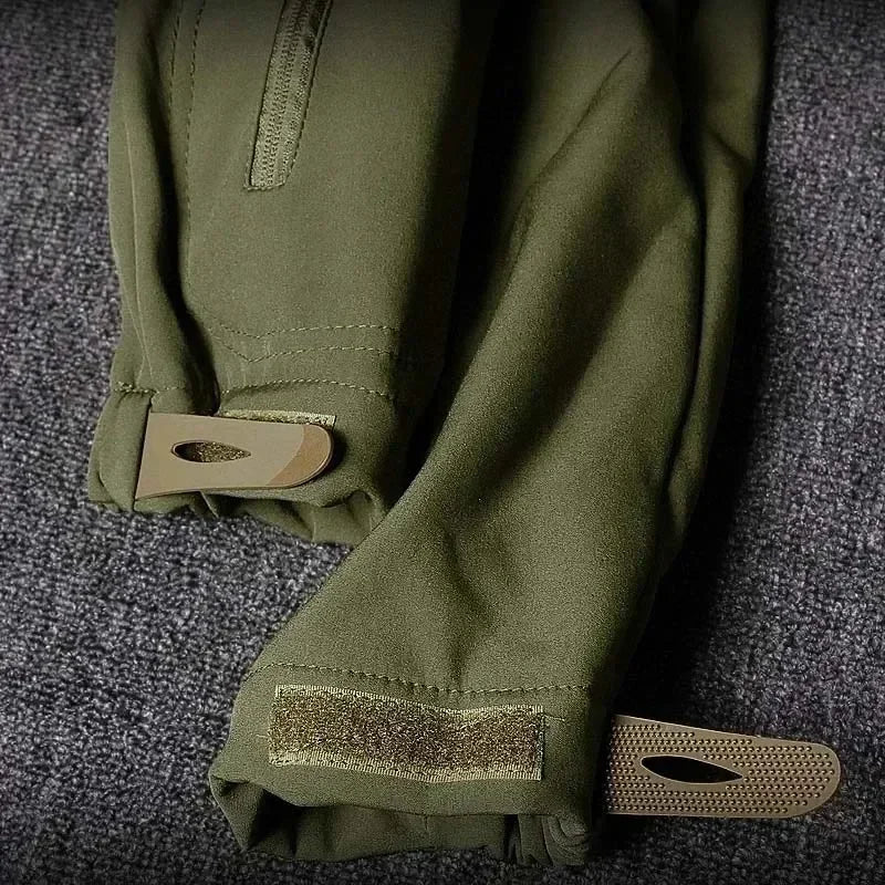 AUKUPKEE Tactical Waterproof Men Camo Soft Shell Fleece Winter Suit