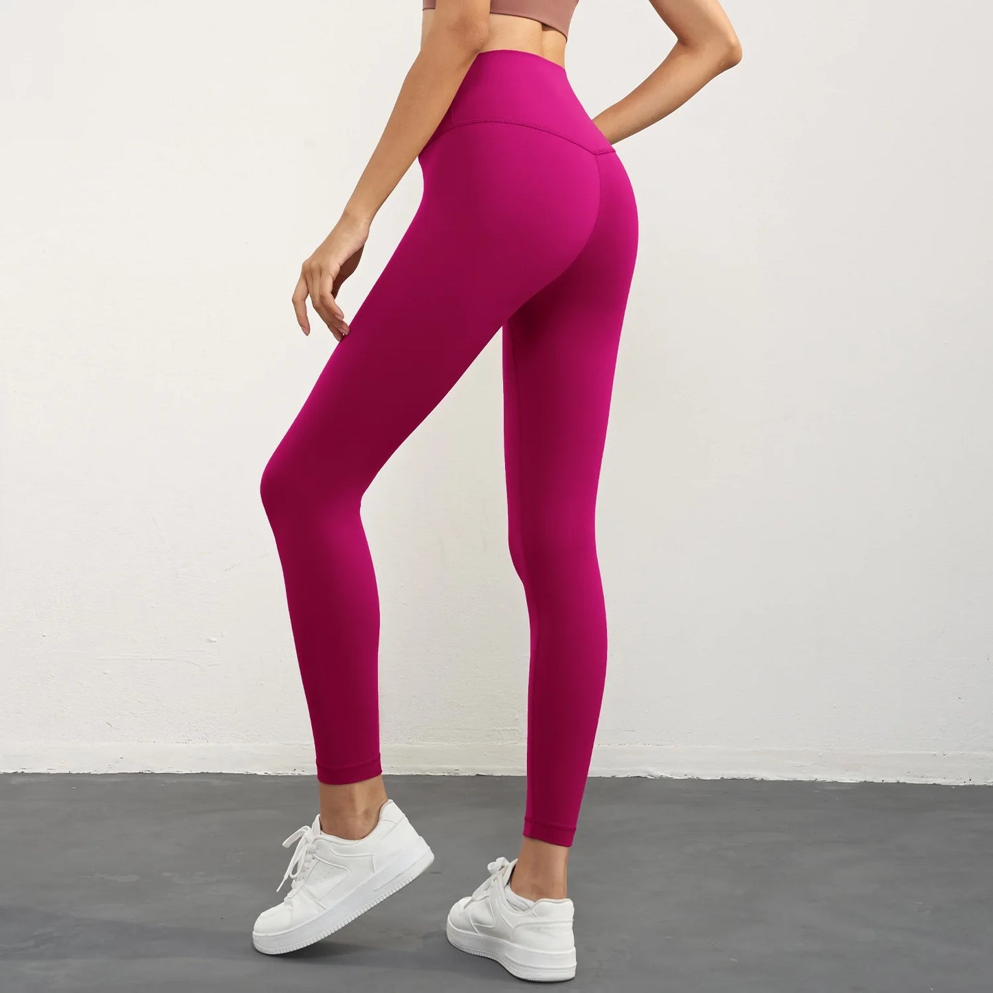 Women High Waist Yoga Leggings With Back Pocket Cropped Pants