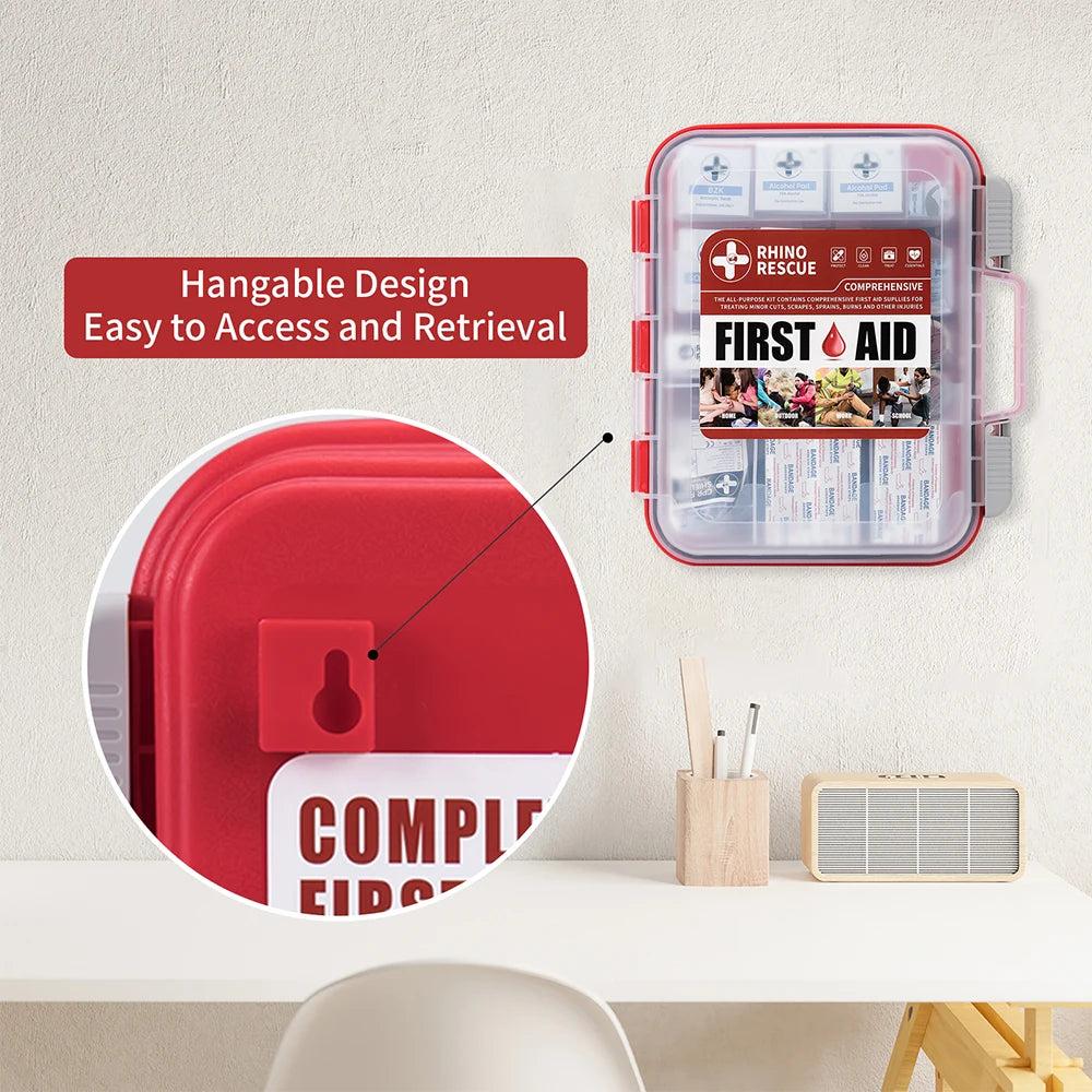 Rhino Rescue 350 Piece OSHA First Aid Kit Home Office