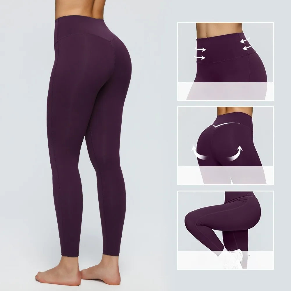 Naked Skin Yoga Leggings Quick Dry High Stretch Butt Lifting