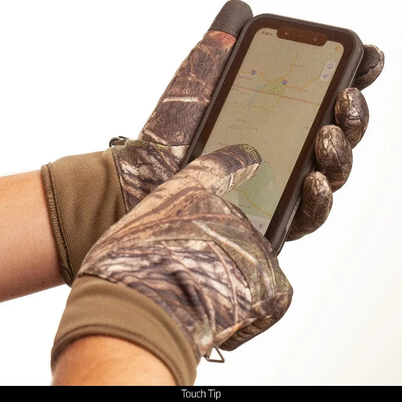 Falcon Windproof Hunting Gloves Mossy Oak DNA Lightweight