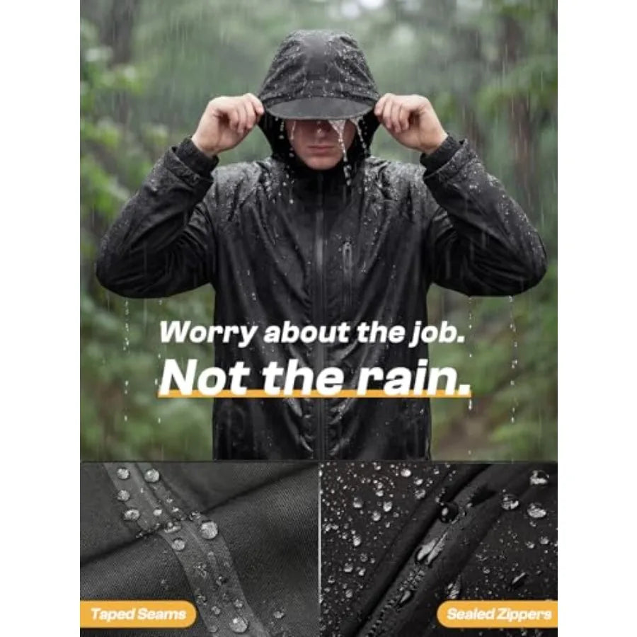 Men's Waterproof Rain Gear Two-Piece Packable Suit for Fishing