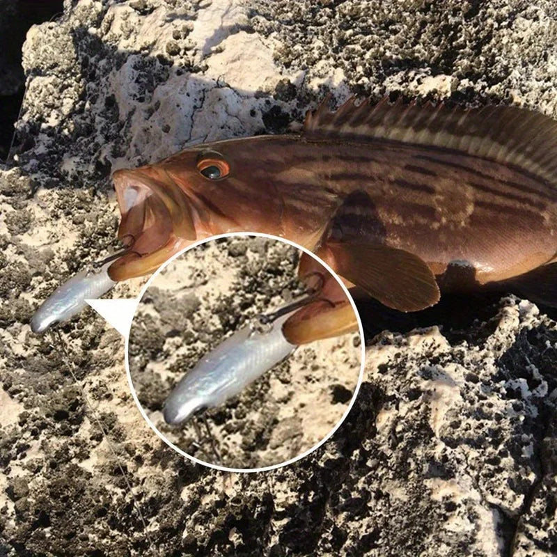 Realistic Soft Bait Lure Kit 5 Pieces For Fishing Hooks