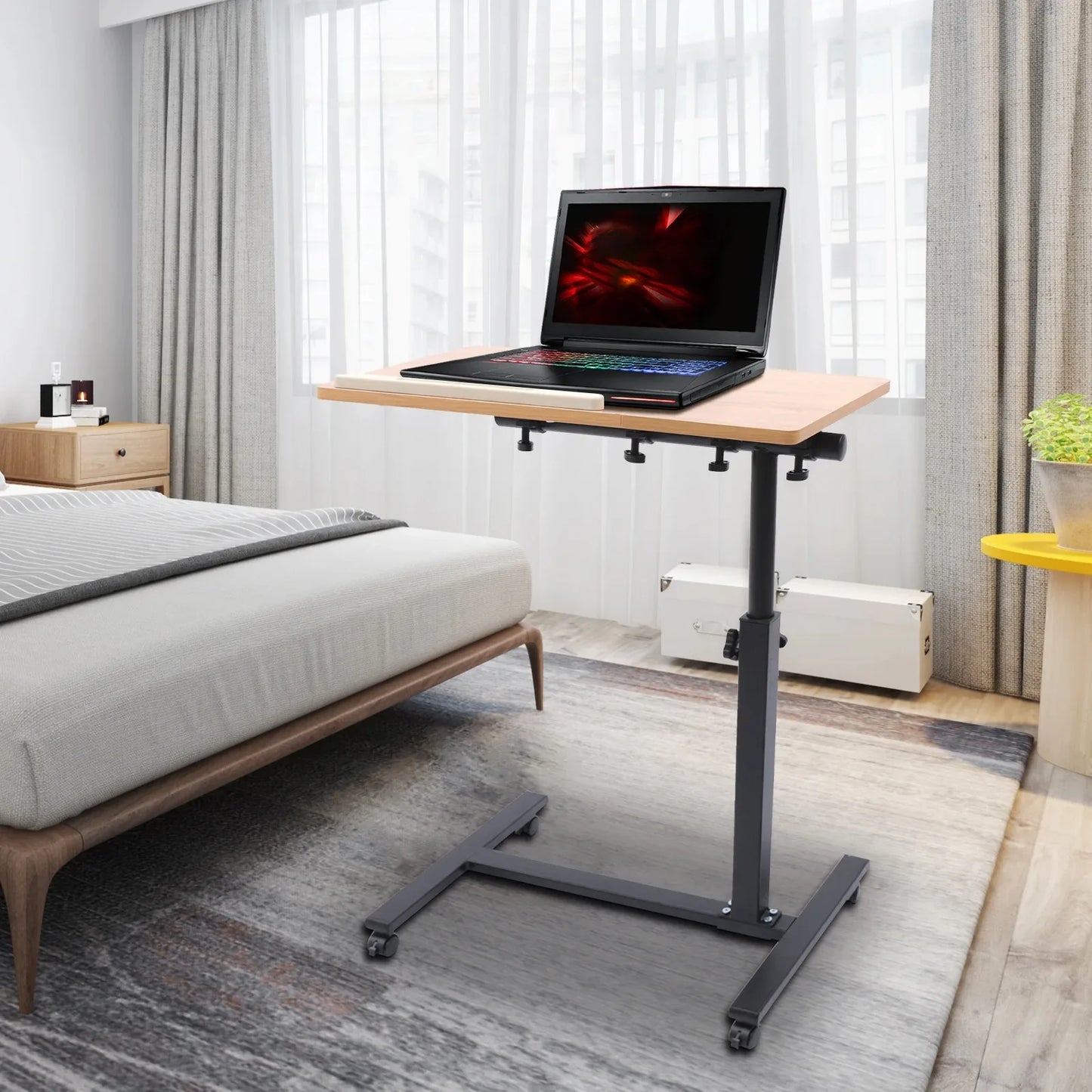 Height Adjustable Portable Folding Laptop Desk For Bed Lap Tray