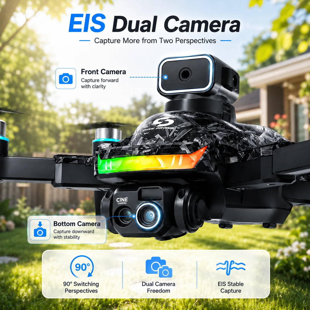 ZNLYRION RC Drone With Brushless Motors 360 Flip HD Camera
