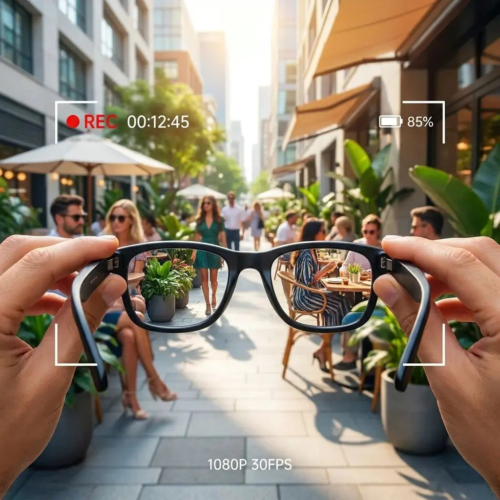 Smart Glasses With Dual Lenses 8MP 1080p Video AI Translation