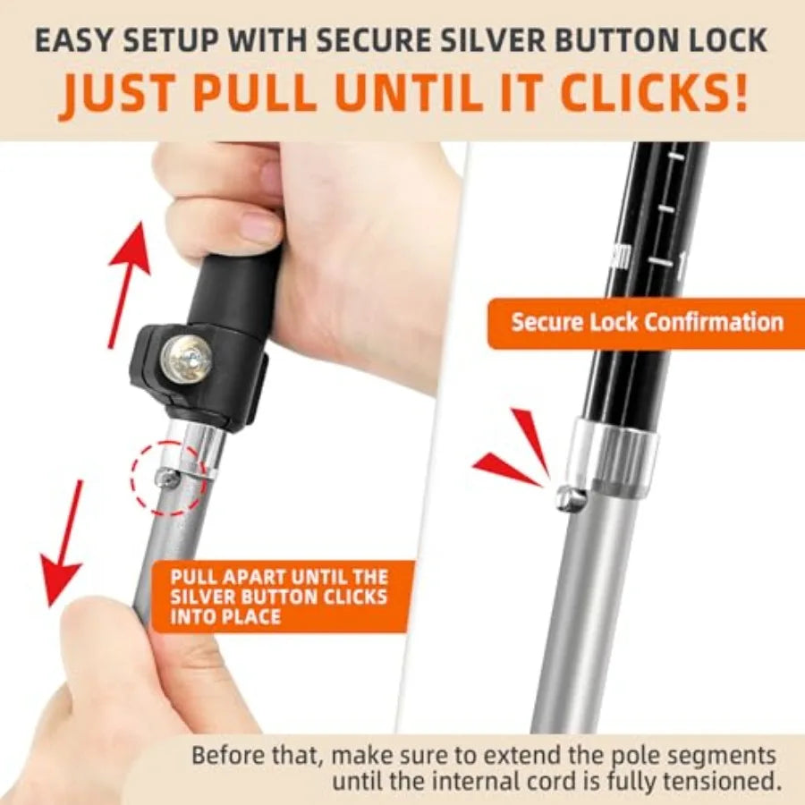 Collapsible Trekking Poles for Hiking Aluminum Adjustable Walking Sticks