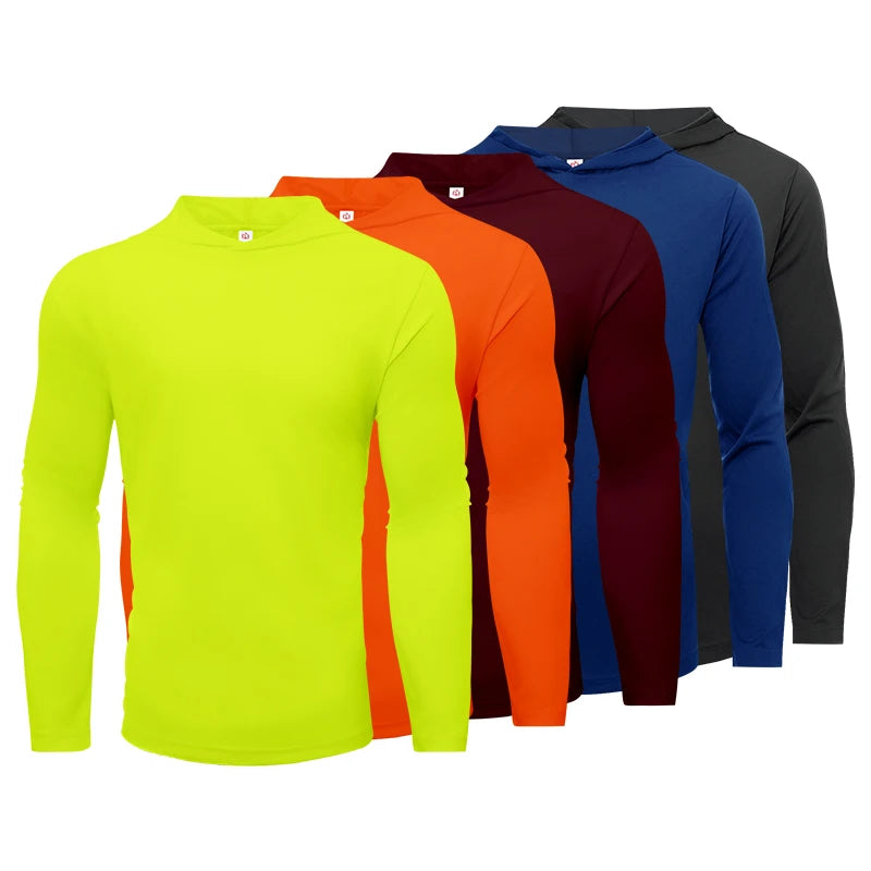 Men Hooded Long Sleeve T Shirt Breathable Running And Fitness